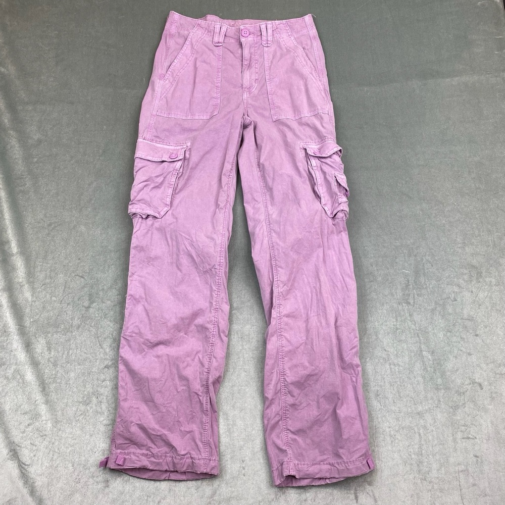 American Eagle Cargo Pants Pink Military Style Straight Leg Womens 0